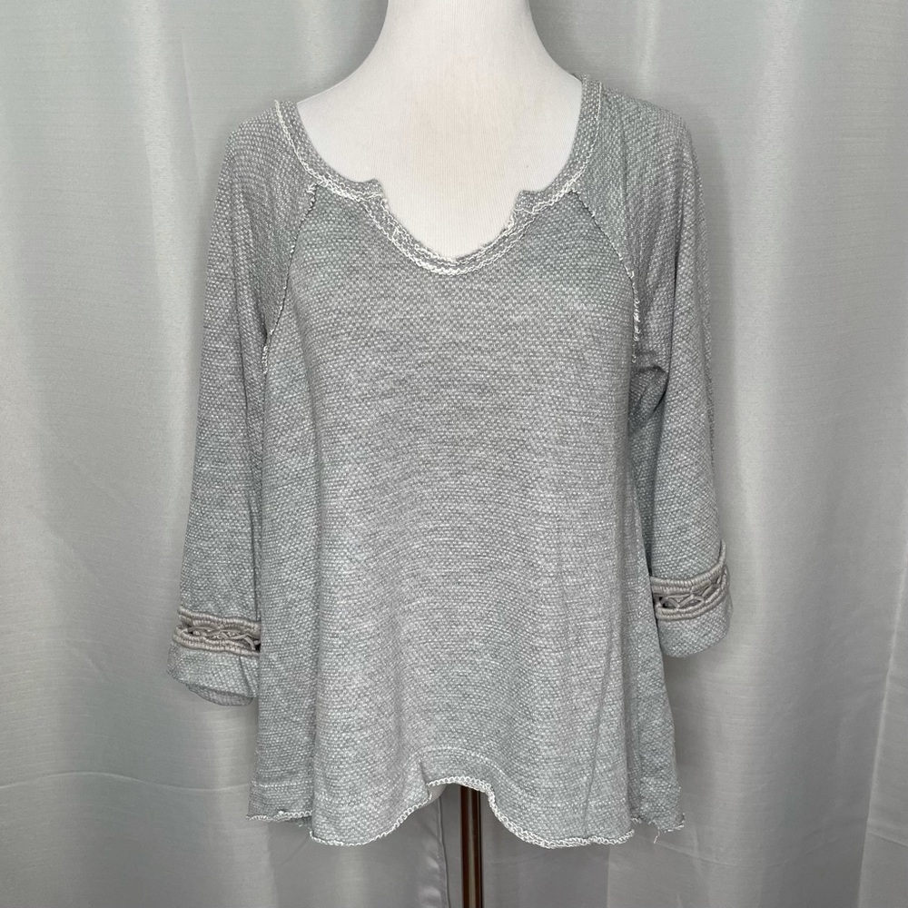 Free People waffle boho sweatshirt